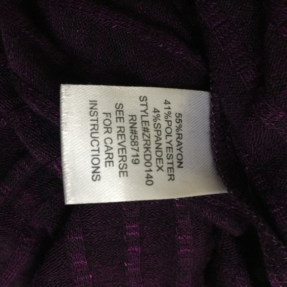 NY Collection Purple Ribbed Wrap Dress - Picture 5 of 5